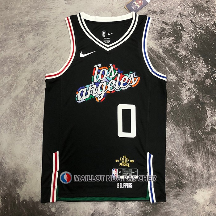 Maillot Los Angeles Clippers Russell Westbrook NO 0 Ville 2022-23 Noir